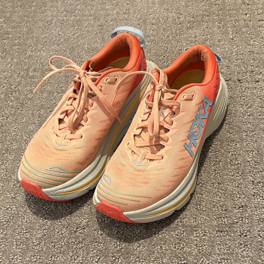 Hoka Women's Coral Peach Lightweight Running Shoes